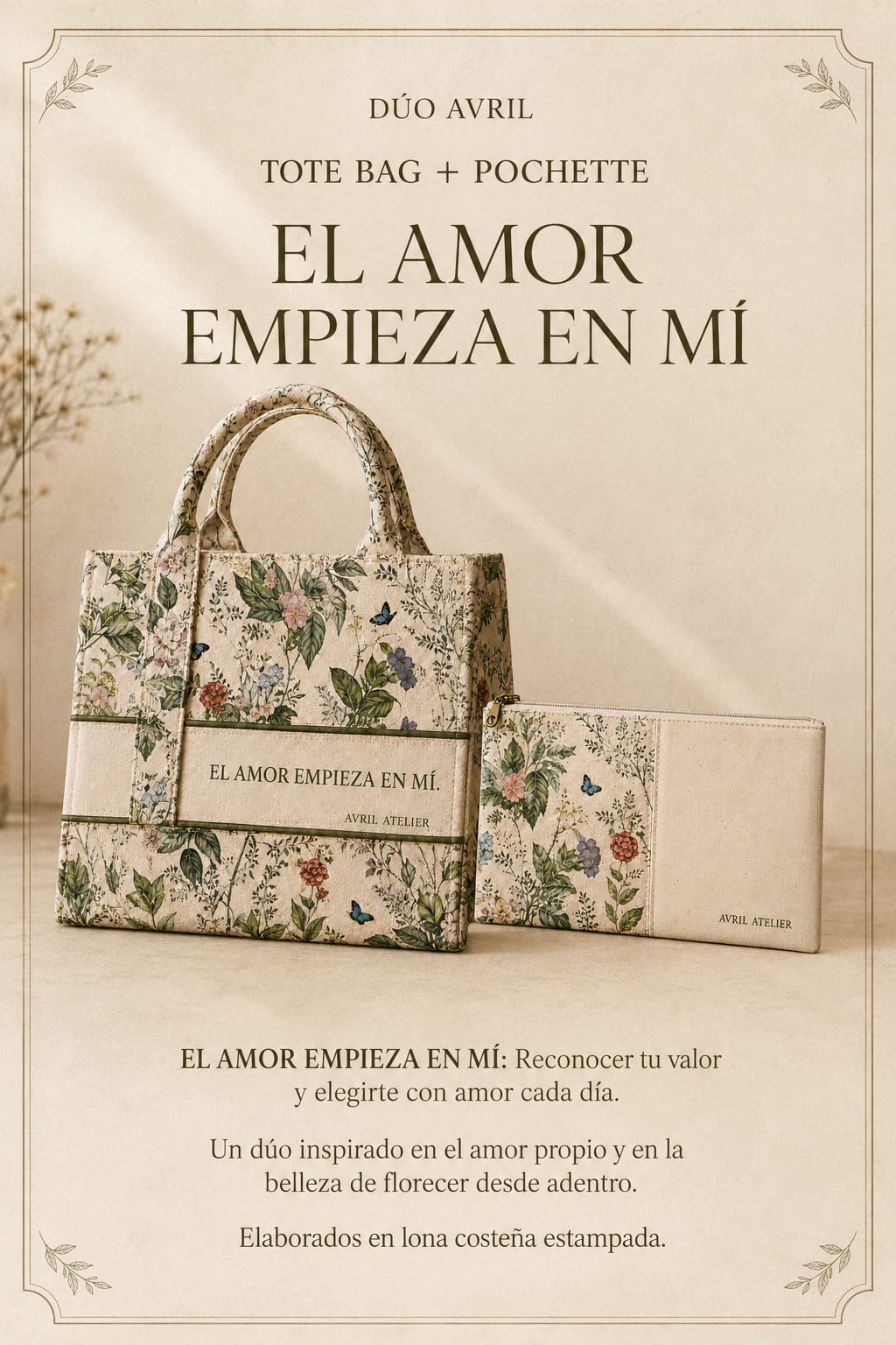 Dúo El amor empieza en mí — Tote Bag + Pochette