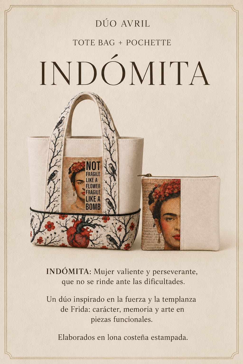 Dúo Indómita — Tote Bag + Pochette