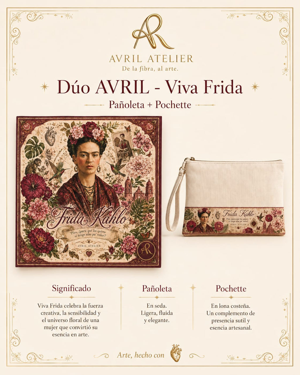 Dúo AVRIL - Viva Frida · Pañoleta + Pochette