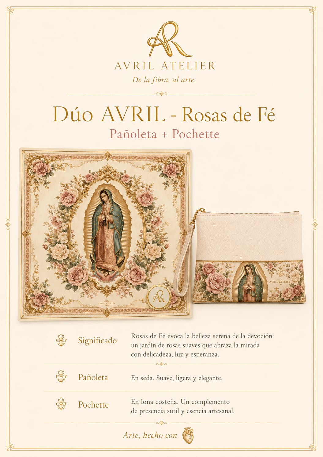 Dúo AVRIL - ROSAS DE FÉ · Pañoleta + Pochette